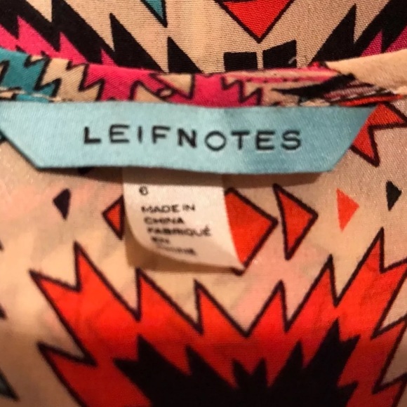 Anthro LEIFNOTES Glass Tile Blouse 100% Silk Top Shirt Sleeveless colorful geo - Picture 7 of 9